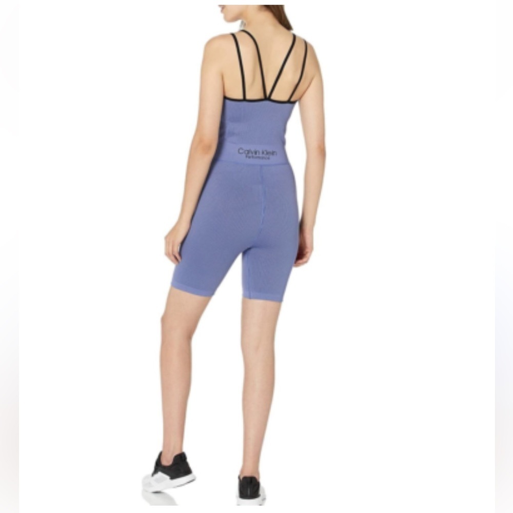 Calvin Klein Blue Sleeveless Shapewear unitard gym were use Sz large seamless